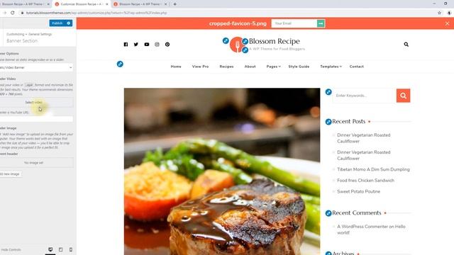 How to configure Banner Section on homepage | Blossom Recipe WordPress Theme смотреть онлайн