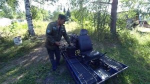 Видео обзор Самоделка с двигателем Ока и гусеницами снегохода Буран.