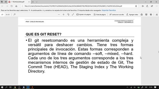 CURSO GIT & GITHUB - CONCEPTOS - GIT RESET смотреть онлайн