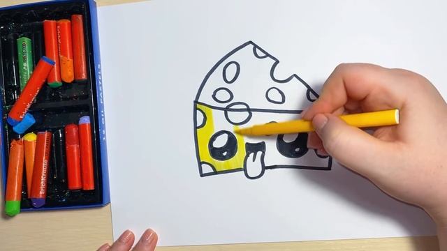 Как нарисовать сыр - рисование для детей. Кавайные рисунки (kawaii) смотреть онлайн