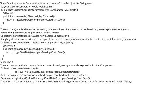 Sort ArrayList of custom Objects by property смотреть онлайн