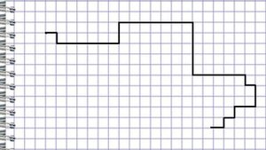 Танк. Графический диктант по клеточкам.