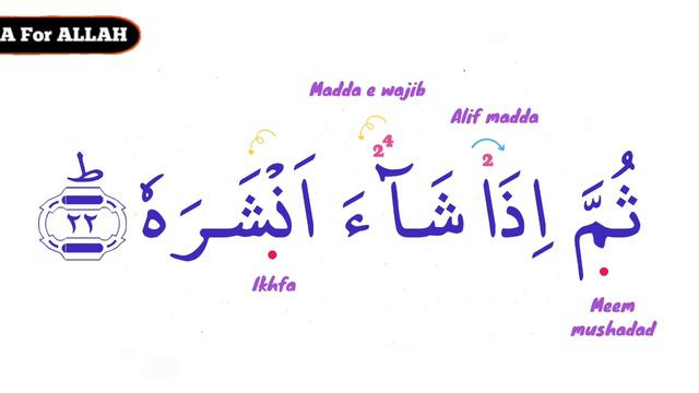 Quran Lessons for Beginners Lesson 263  Surah Abasa Ayat 21 - 22  Quran online  Quran Lesson