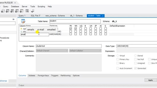 Could not set a new data type in MySqL; the given data type contains errors