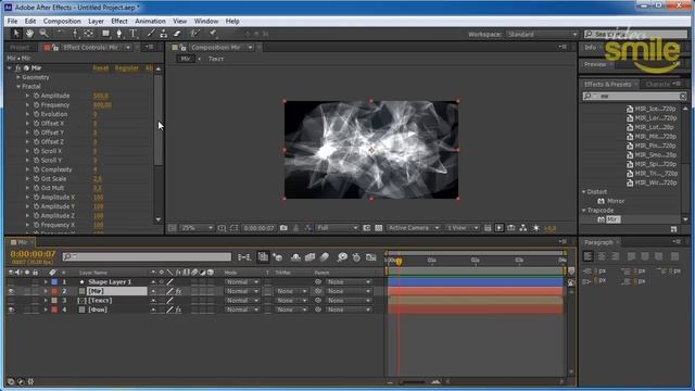 Делаем стильную заставку при помощи плагина Trapcode Mir. смотреть онлайн