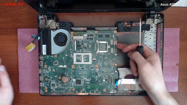 Asus K53SC разборка , комплексная чистка , замена термопасты смотреть онлайн
