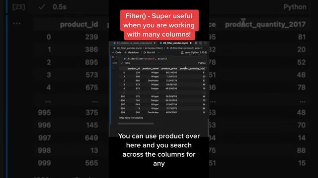 Super USEFUL pandas filter() in #python #pythonprogramming #pandaspythontutorial #data #analytics