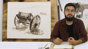 Экспресс-урок по графике «Телега» | Как нарисовать телегу поэтапно