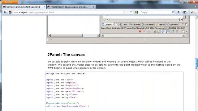 Our first graphic with JFrame,JPanel. Java Game development for Beginners 1