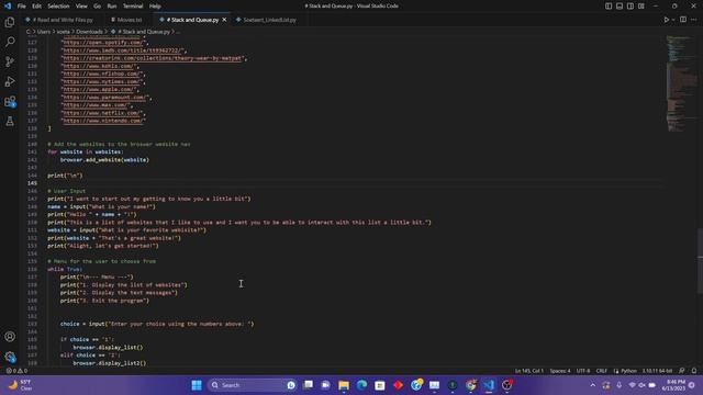 Stack and Queue Python