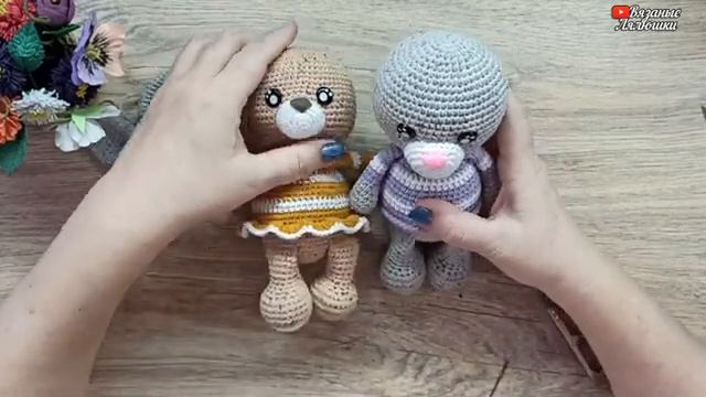 Мастер класс вязаный?МИШКА и?ЗАЙКА крючком часть 4 Вязаные лялюшки смотреть онлайн