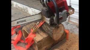 Поперечное пиление продольного дерева бензопилой ,,Мотор сич-270,,!!!