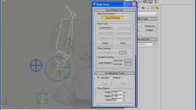 Видеоуроки 3ds Max. Риггинг (оснастка) персонажа в 3ds Max. Кости спины и головы. 5/13