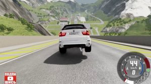 BeamNG Drive Прыжок в длину на автомобиле! (BMW X5M E70) Мод патруль!