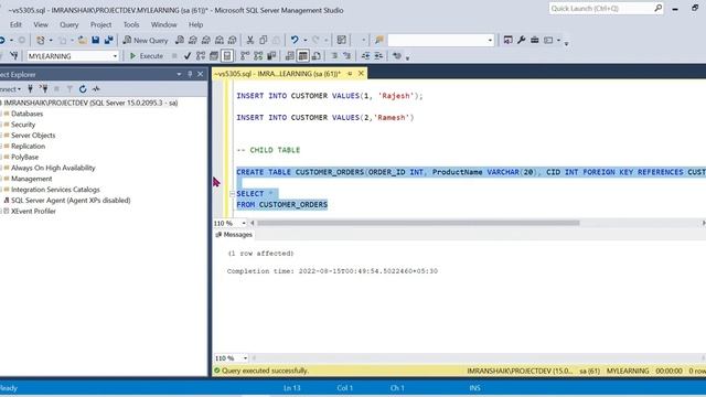13) What is  Foreign Key in SQL Server | Explained in Telugu  | SQL Server Telugu Tutorials