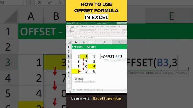 How to use Offset Formula in Excel | #ExcelOffset #ExcelFormulas #ExcelTips #ExcelFunctions