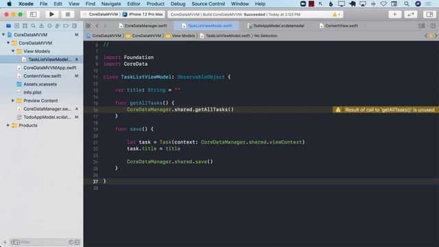 Core Data in SwiftUI Using MVVM Design Pattern