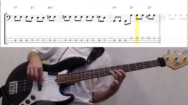 2 Minutes to Midnight by Iron Maiden - Bass Cover (tablature & notation included)