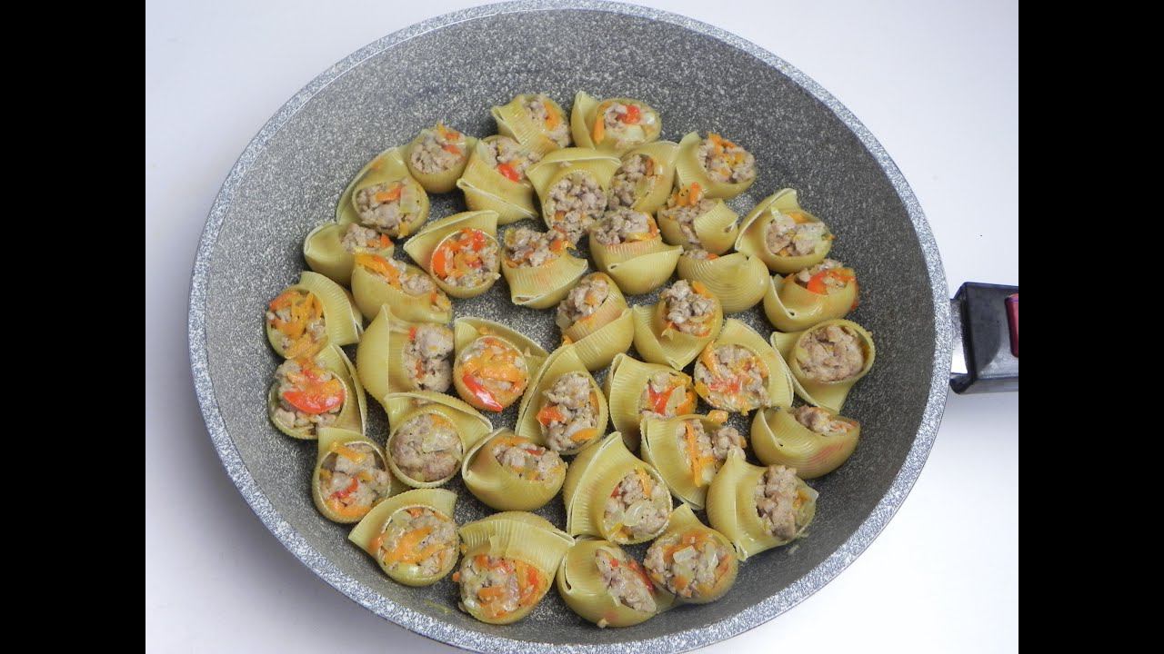 Я ПРОСТО ВЗЯЛ РОЖКИ И ФАРШ И  СДЕЛАЛ ФАРШИРОВАННЫЕ МАКАРОНЫ В СКОВОРОДКЕ, РЕЦЕПТ!