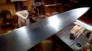 Клинок кухонного ножа из стали у8а.