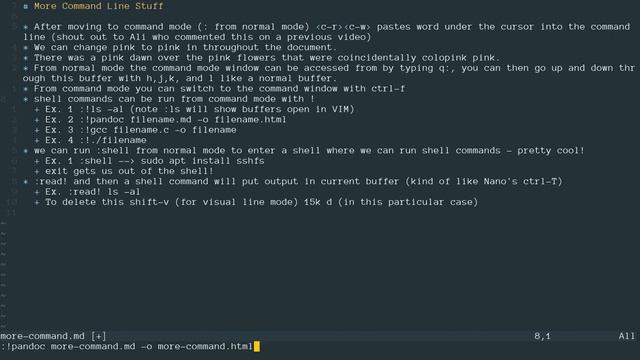 VIM More Command Mode and Shell Commands смотреть онлайн
