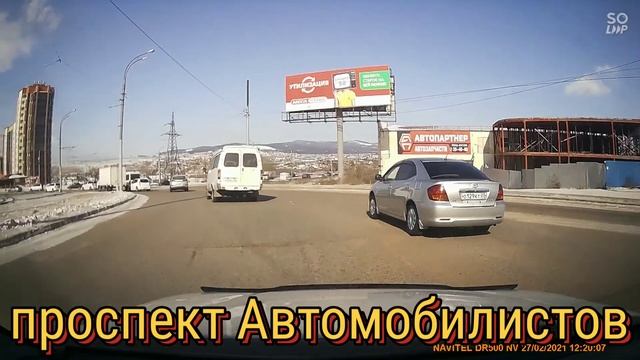 едем по городу УЛАН-УДЭ. проспект Строителей-проспект Автомобилистов. смотреть онлайн