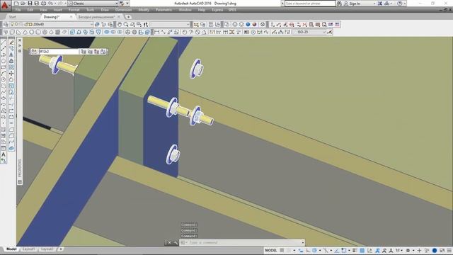 Модель/проект простого деревянного навеса в AutoCAD