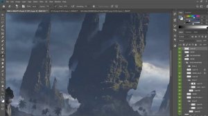 Environment concept art " The mysterious island " - Blender | Photoshop | Breakdown