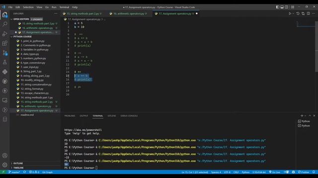 Assignment operators | Python