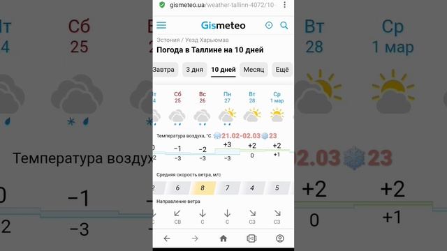 #Погода❄️ ? Таллинн на 10 дней ?️21.02-02.03.23 #Weather in #Tallinn ? Still can't sleep - #Stoto??