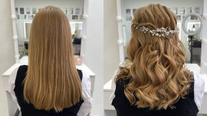 Красивая прическа "мальвинка" на волосах средней длины