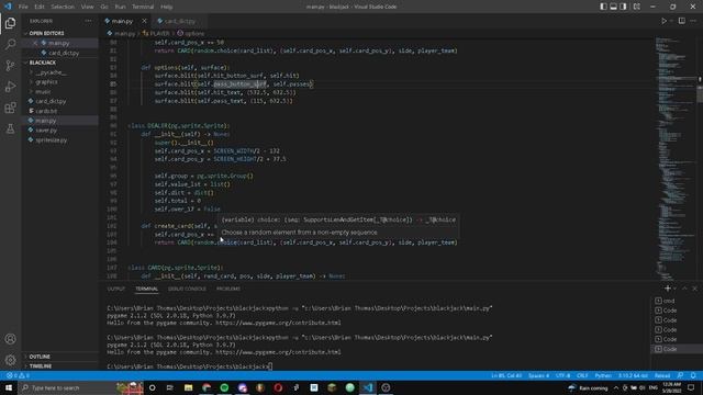 Blackjack with Graphics using Pygame. Upgrades?? смотреть онлайн