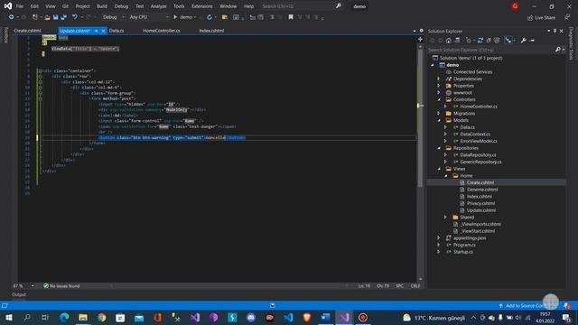 .Net Core 5.0 ile Emlak Sitesi - Repository ile Güncelleme