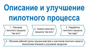 Разработка в системе Бизнес-инженер дорожной карты по описанию и улучшению пилотного процесса