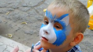 Аквагрим волк Face painting wolf