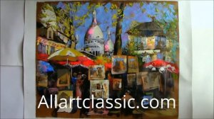 Modern Acrylic Painting - Place du Tertre, Montmartre