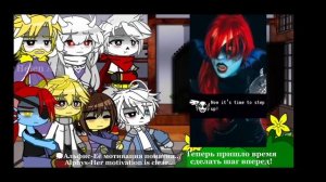 Undertale react to Horrortale AU 1/1 |Русс./Eng|