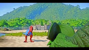 Rise of the Beasts!  Megatron vs Marvel's Spider-man (Remastered) Dinosaurs Fight