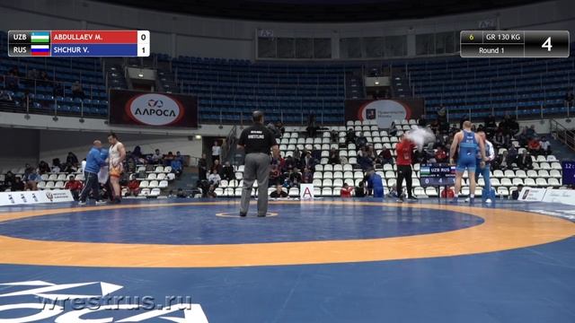 Алроса-18. Гр. 130 кг. Виталий Щур (Россия) - Муминжон Абдуллаев (Узбекистан) смотреть онлайн