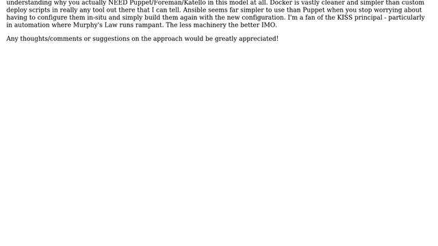 Immutable Server model with Docker/Ansible vs. Ansible, Puppet, and Foreman in AWS? смотреть онлайн