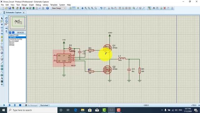 MOSFET Gate Driver Circuit in Proteus | Buck converter | IR2101|