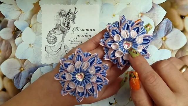 Многослойные бантики КАНЗАШИ, трехслойные канзаши, банты не для новичков, банты ручной работы, лент