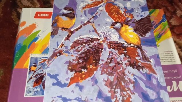 ГОТОВАЯ КАРТИНА ПО НОМЕРАМ ИЗ ФИКС ПРАЙС СИНИЧКИ НА МОРОЗЕ.#рукоделиеизфикспрайс#фикспрайс#