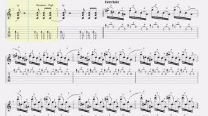 Nineteen Eighty by Joe Satriani, FAITHFULLY TRANSCRIBED with Perfect Playing TAB / Score