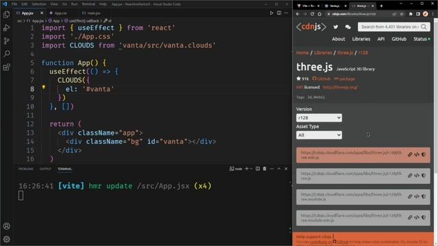 Creating an interactive 3D background using Vanta.js + React | The Coding Kid
