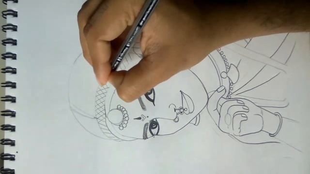 How to draw a pencil shading sketch of a beautiful Bharatanatyam dancer/ Mandalaart смотреть онлайн