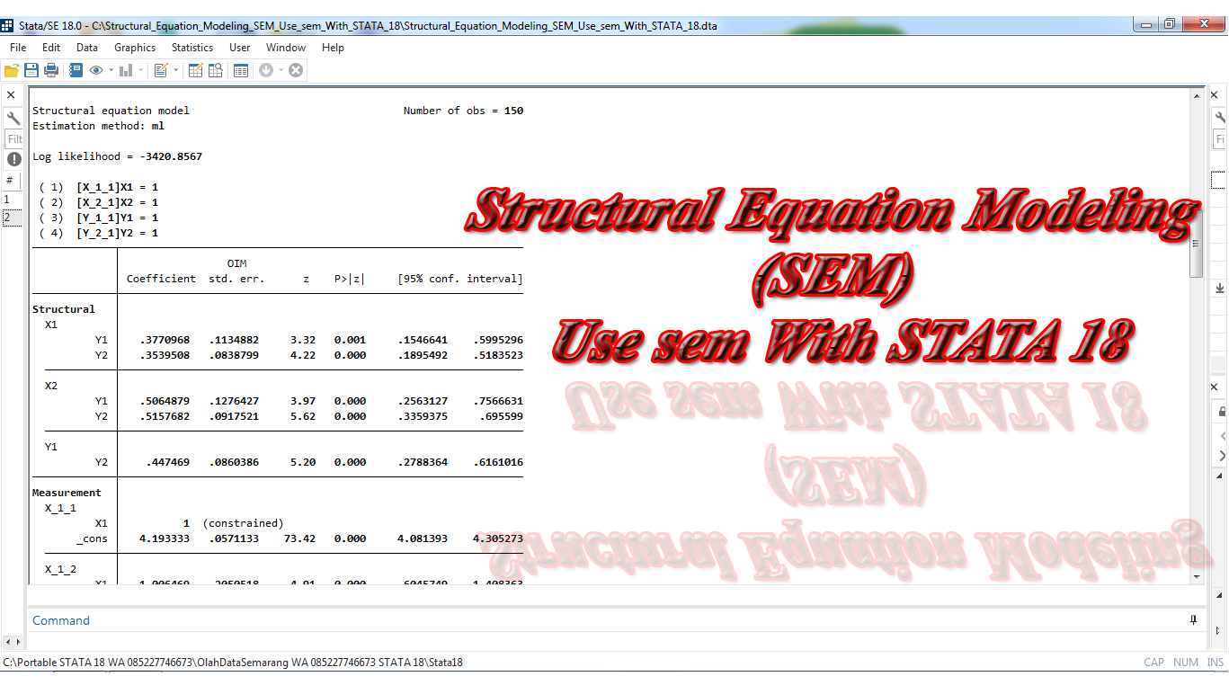 Structural Equation Modeling (SEM) Use sem With STATA 18