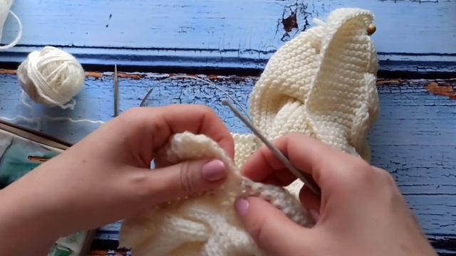 Детский комбинезон спицами на возраст 0-3 месяца. Мастер-класс.