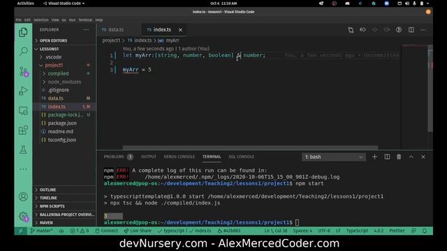 AM Coder - Typescript 101 (Setup, Typing, Intefaces, Enums)
