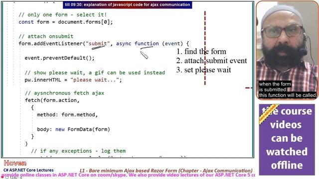 Bare minimum Ajax based Razor Form (Ajax Communication - 1) (Beginner Level) | ASP.NET Core 5 Tutor